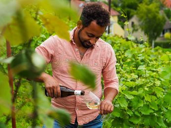 Manuel Flechtner von der Winzerbar gehört zu den talentiertesten Jungwinzern in Saale-Unstrut. Foto: Saale-Unstrut-Tourismus e.V., Katharina Albrecht